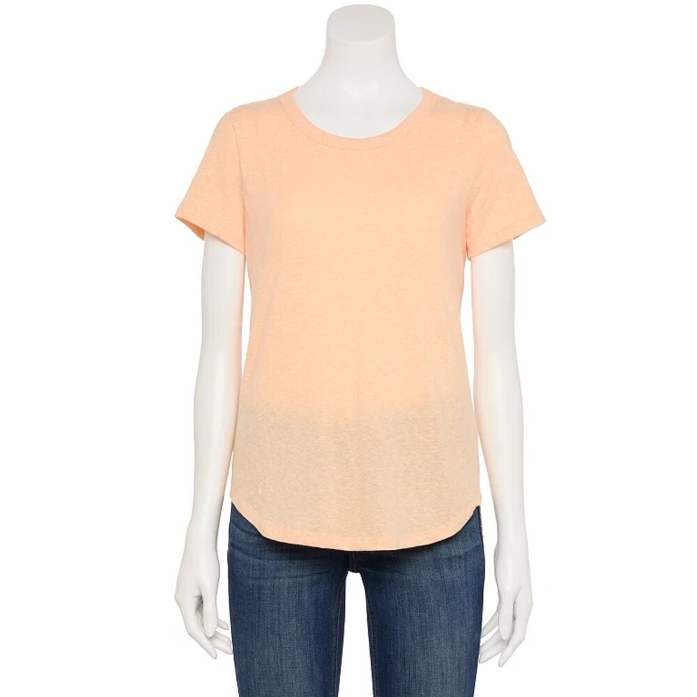 Junior's Medium T-shirt SO crew neck short sleeve Peach NWT